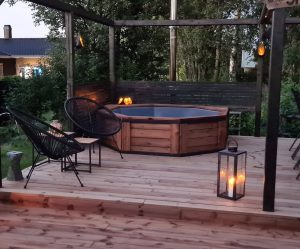 Terrasspool med dieselvärmare