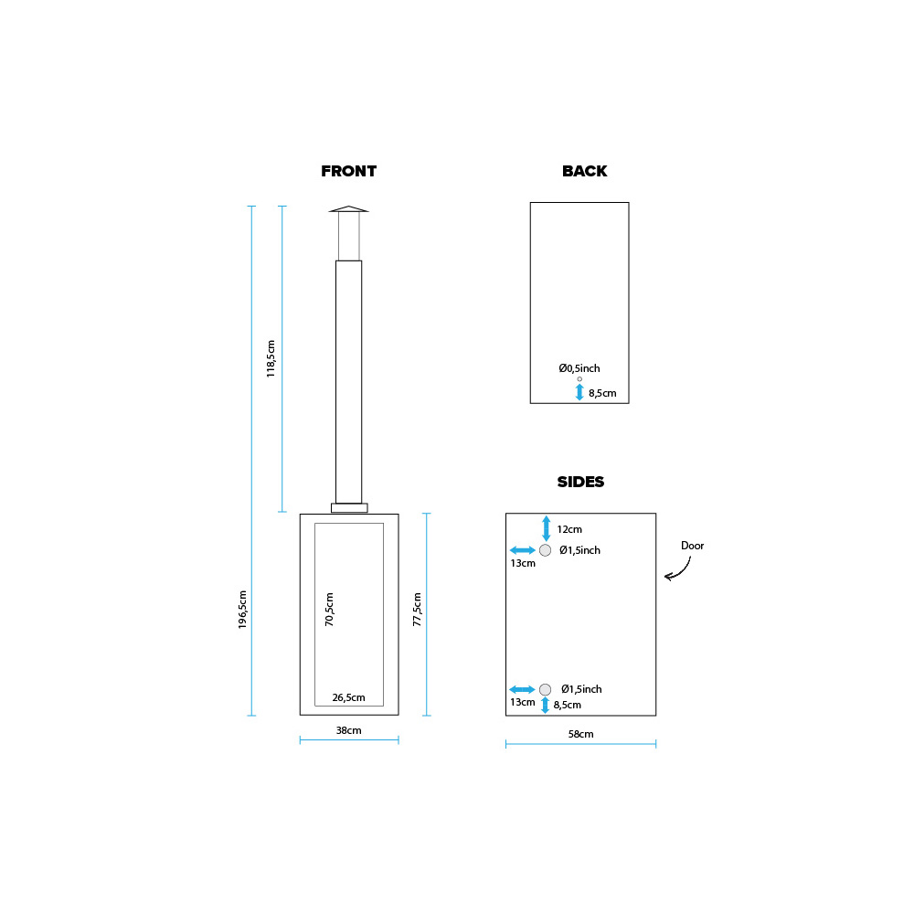 Rexener bioheater PR200 mått